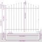 Preview: Gartenzaun mit Bogenoberseite grau 11,9x1,25 m aus Stahl