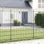 Preview: ARDEBO.de - Gartenzaun mit Bogenoberteil Grau 13,6x2 m aus Stahl