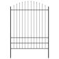 Preview: Gartenzaun mit Bogenoberteil Grau 13,6x2 m aus Stahl