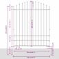 Preview: Gartenzaun mit Bogenoberteil Grau 13,6x2 m aus Stahl