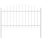 Preview: Gartenzaun mit Bogenoberteil Weiß 6,8x1 m aus Stahl