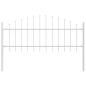 Preview: Gartenzaun mit Hoop-Top, Weiß, 10,2 x 0,75 m, Stahl