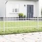 Preview: ARDEBO.de - Gartenzaun mit Bogenoberteil, Weiß, 13,6 x 0,75 m, Stahl