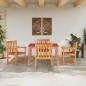 Preview: 5-teiliges Garten-Esszimmer-Set aus solidem Akazienholz