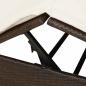 Preview: Doppelliege mit Dach und Vorhängen Braun Poly Rattan