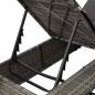 Preview: Doppel-Sonnenliege mit Dach und Vorhängen Grau Poly-Rattan