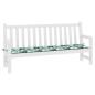Preview: Gartenbankkissen mit Blattmuster 200x50x4 cm aus Oxford-Gewebe