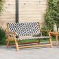 Preview: ARDEBO.de - Gartenbank Schwarz und Weiß 122x76x73,5 cm Massivholz Akazie