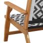 Preview: Gartenbank Schwarz und Weiß 122x76x73,5 cm Massivholz Akazie