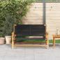 Preview: Gartenbank Schwarz 76x122x73 cm Massivholz Akazie