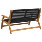 Preview: Gartenbank Schwarz 76x122x73 cm Massivholz Akazie