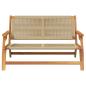 Preview: Gartenbank Beige 76x122x73 cm Massivholz Akazie