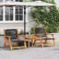 Preview: ARDEBO.de - Gartenstühle 2 Stück Schwarz 76x67x73,5 cm Massivholz Akazie