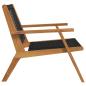 Preview: Gartenstühle 2 Stück Schwarz 76x67x73,5 cm Massivholz Akazie