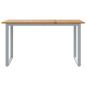 Preview: Gartentisch Grau 140x80x75 cm Stahl & Massivholz Akazie