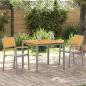 Preview: ARDEBO.de - Outdoor-Stühle 2er Set Stapelbar Grau Massivholz Akazie und Metall