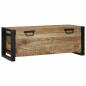 Preview: ARDEBO.de - Aufbewahrungsboxen 80x30x30cm aus massivem Mangoholz und Metall