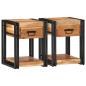 Preview: Nachttische 2er Set 40x35x50 cm aus massivem Akazienholz