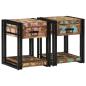 Preview: ARDEBO.de - Nachttische 2er Set 40x40x50 cm aus Massivholz Altholz