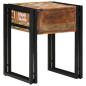 Preview: Beistelltisch mit Schublade Schwarz 40x40x50 cm Massivholz Altholz