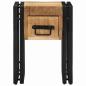 Preview: Beistelltisch mit Schublade Schwarz 30x30x40 cm Massivholz Mango