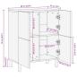 Preview: Sideboard 60x33x75 cm Aus massivem Akazienholz