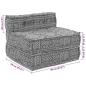 Preview: Modularer Pouf Hellgrau 70x70x54 aus Stoff