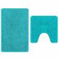 Preview: ARDEBO.de - 2-teiliger Badteppichset Türkis Polypropylen Rutschfest