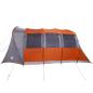 Preview: Familienzelt mit Fenstern Tunnel Grau und Orange für 8 Personen wasserdicht