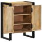 Preview: Schuhschrank Schwarz 30x30x40 cm Aus massivem Mango-Holz und Stahl