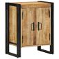 Preview: Schuhschrank Schwarz 30x30x40 cm Aus massivem Mango-Holz und Stahl
