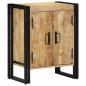 Preview: Schuhschrank Schwarz 30x30x40 cm Aus massivem Mango-Holz und Stahl