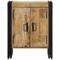 Preview: Schuhschrank Schwarz 30x30x40 cm Aus massivem Mango-Holz und Stahl