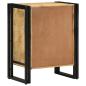 Preview: Schuhschrank Schwarz 30x30x40 cm Aus massivem Mango-Holz und Stahl