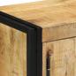 Preview: Schuhschrank Schwarz 30x30x40 cm Aus massivem Mango-Holz und Stahl
