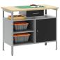 Preview: Werkbank mit Schubladen Schwarz und Grau 100 x 55 x 85 cm