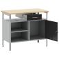 Preview: Werkbank mit Schubladen Schwarz und Grau 100 x 55 x 85 cm