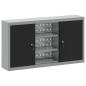 Preview: Werkzeugschrank Wandmontage mit Lochplatte Schwarz 100x20x55 cm Stahl
