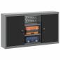 Preview: Werkzeugschrank Wandmontage mit Lochplatte Schwarz 100x20x55 cm Stahl