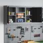 Preview: Werkzeugschrank Wandmontage mit Lochplatte Schwarz 100x20x55 cm Stahl