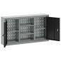 Preview: Werkzeugschrank Wandmontage mit Lochplatte Schwarz 100x20x55 cm Stahl