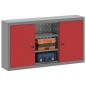 Preview: Werkzeugschrank mit Regal Rot und Grau 100 x 20 x 55 cm Stahl