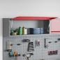 Preview: Werkstatt-Schrank zur Wandmontage mit Gasdrucktür in Rot 100x25x35 cm