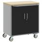 Preview: Werkzeugschrank mit Rollen und abschließbar Schwarz 75x45x85 cm Stahl