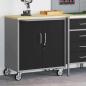 Preview: Werkzeugschrank mit Rollen und abschließbar Schwarz 75x45x85 cm Stahl