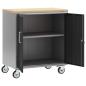 Preview: Werkzeugschrank mit Rollen und abschließbar Schwarz 75x45x85 cm Stahl