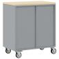 Preview: Werkzeugschrank mit Rollen und abschließbar Schwarz 75x45x85 cm Stahl
