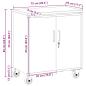 Preview: Werkzeugschrank mit Rollen und abschließbar Schwarz 75x45x85 cm Stahl