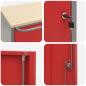 Preview: Werkzeugschrank mit Rädern und abschließbar Rot 75x45x85 cm Stahl
