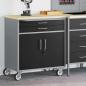 Preview: Werkzeugschrank mit Rollen und Schloss Schwarz 75x45x85 cm Stahl